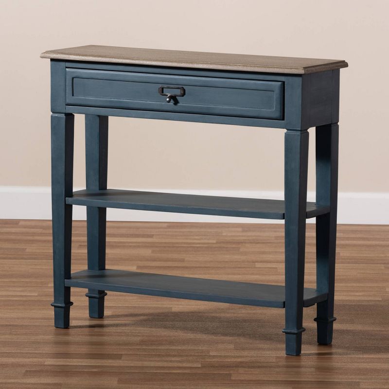 Dauphine Spruce Finished Wood Accent Console Table Blue - Baxton Studio