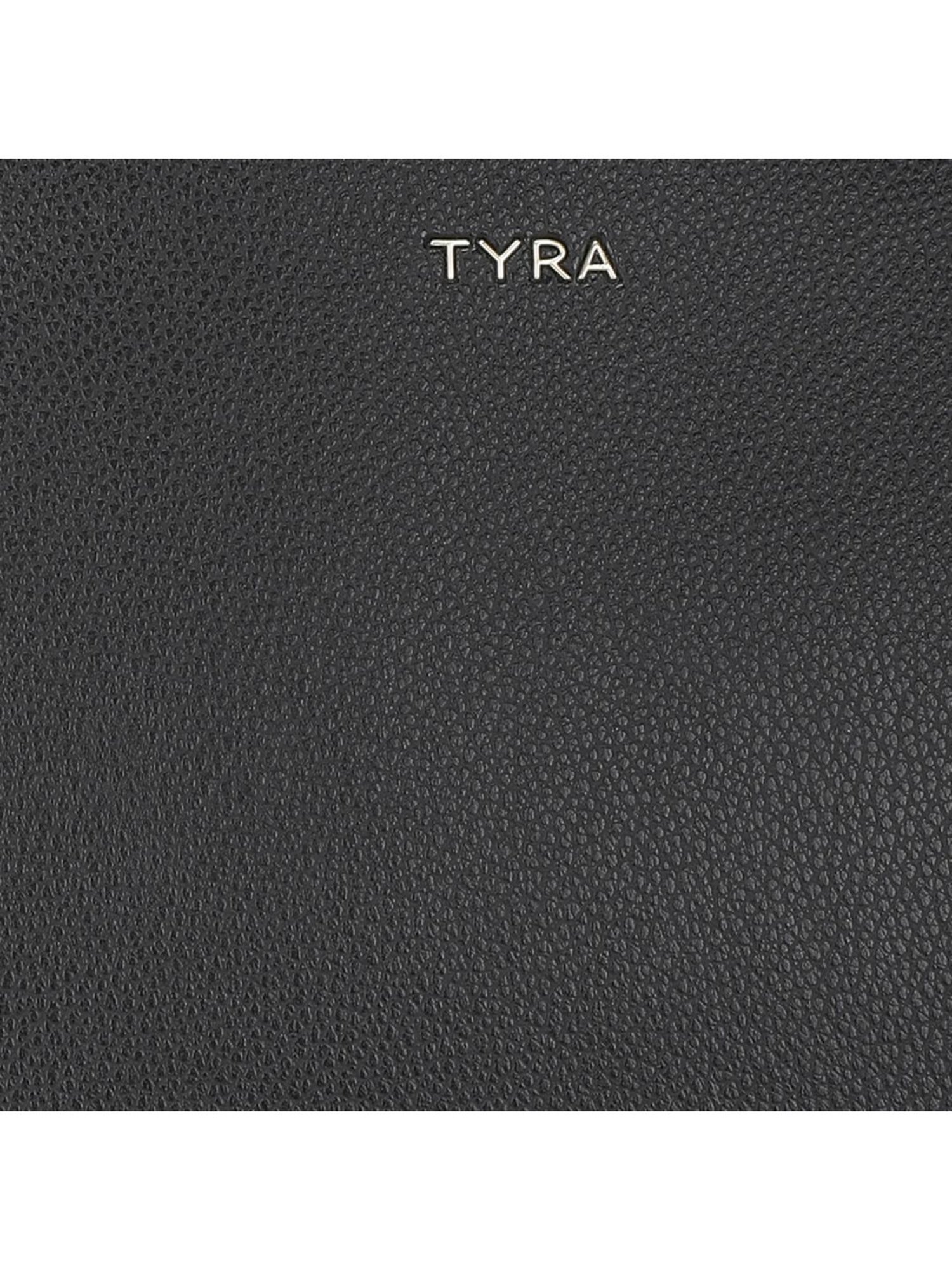 Tyra Eslarie Black Solid Faux Leather Tote Handbag