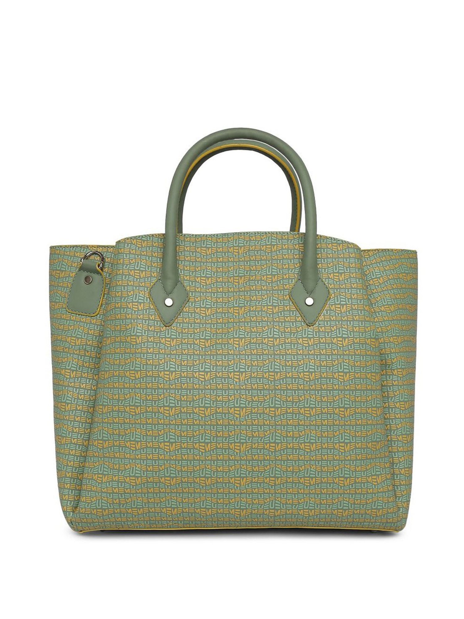 Eume Dragonfly Basil Green Leather Printed Handbag