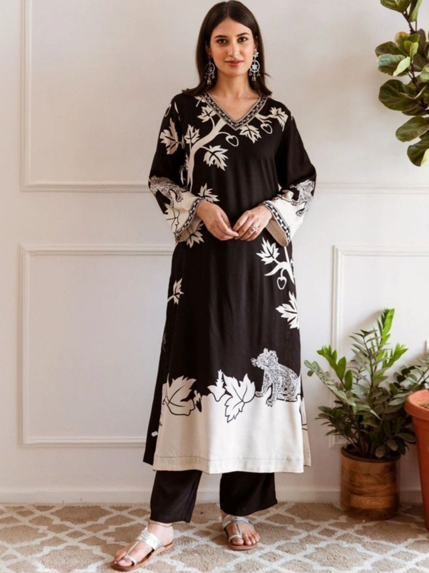 Autumnlane Blue Jagdeep Swish Printed Kurta with Pant