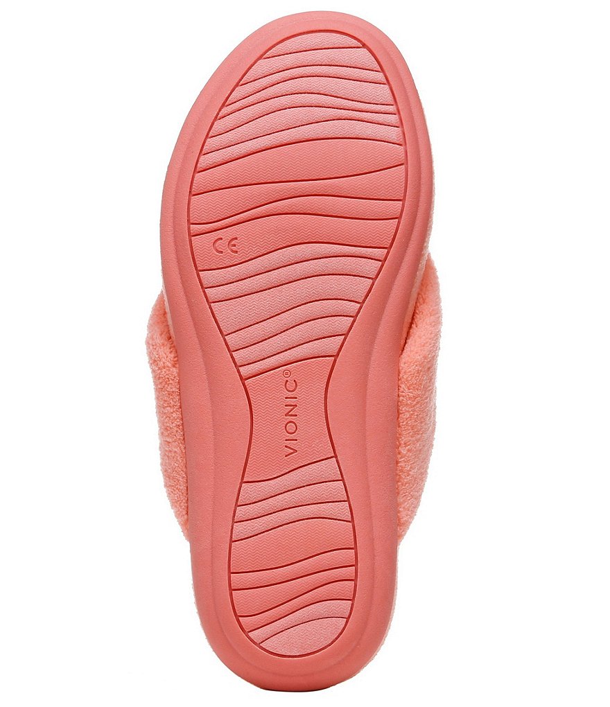 Vionic Lydia Washable Plush Terry Cloth Thong Slippers