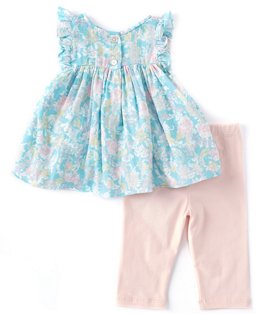 Pippa & Julie Baby Girls Newborn-24 Months Flutter-Sleeve Floral Top & Leggings Set