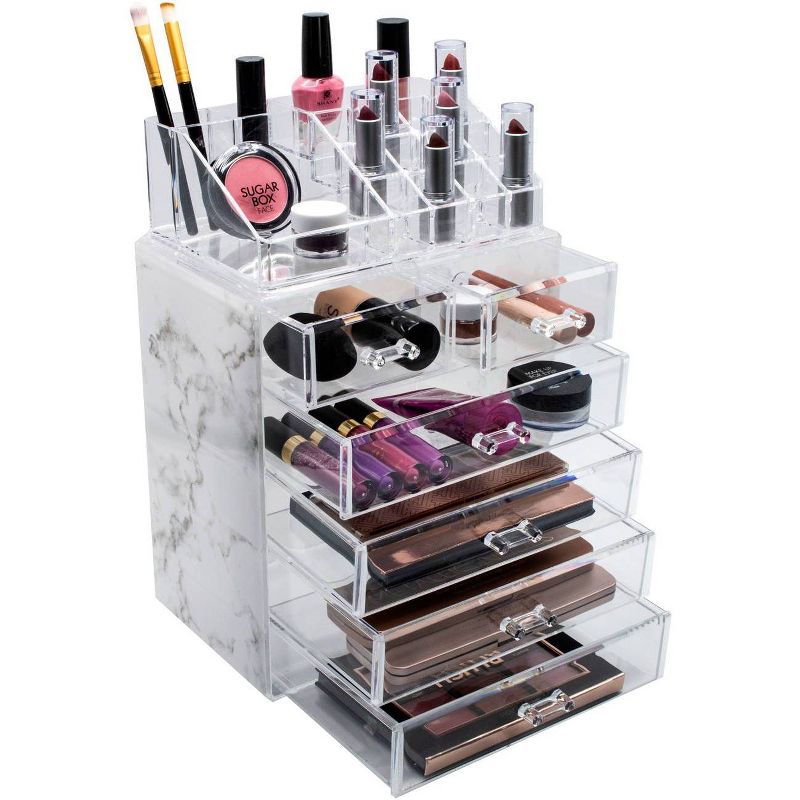 Sorbus Luxe Marble Cosmetic Makeup and Jewelry Storage Case Display Organizer