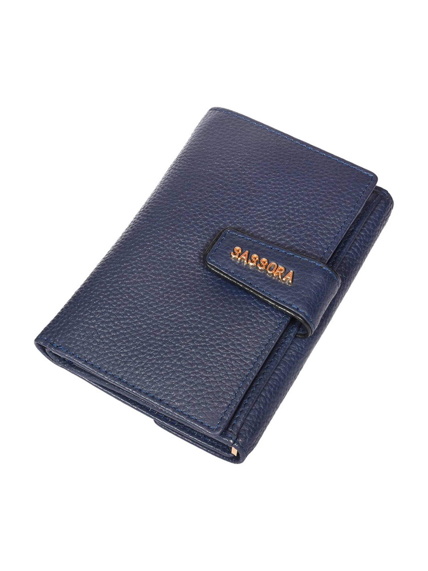 Sassora Lyla Navy Blue Medium Leather Wallet for Women