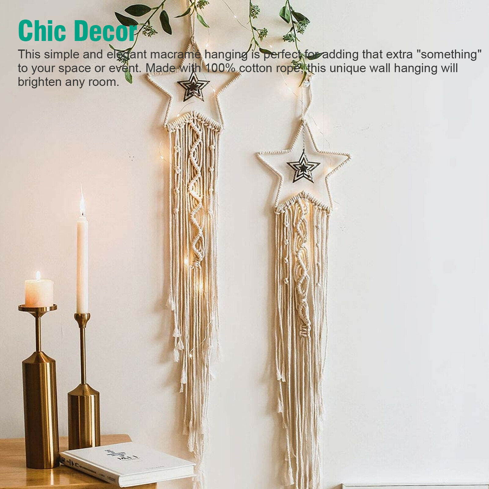 Macrame Woven Wall Hanging Tapestry Boho Chic Bohemian Home Art Decor Handmade