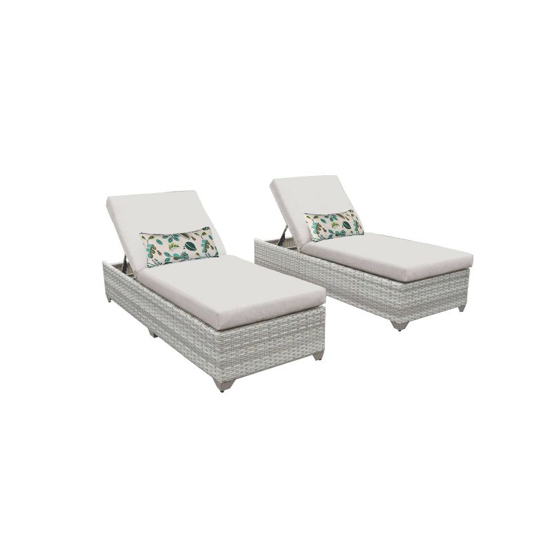 Fairmont 2pk Patio Chaise Lounges - Ash - TK Classics