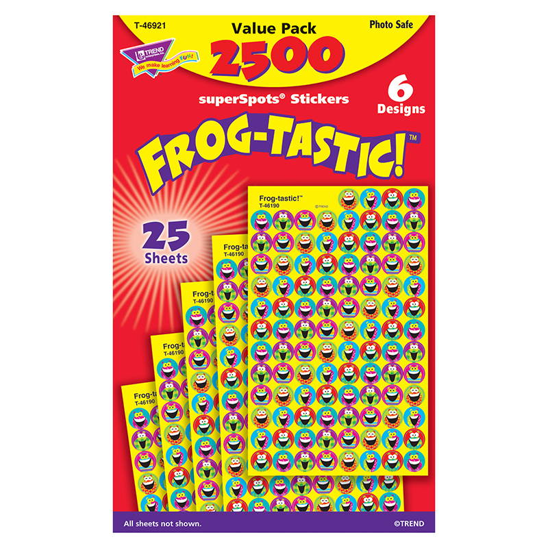 Trend Enterprises Inc. T-46921 Frog Tastic Superspots Stickers Value Pack