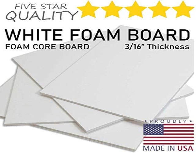 Elmer's Foam Board, White Surface with White Core,8x10, 10 Boards/Carton