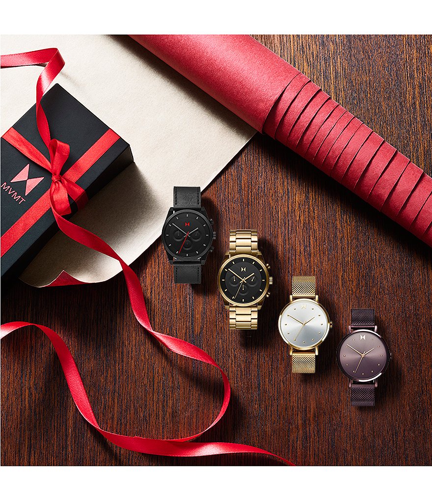 MVMT Dot Vibe Purple Stainless Steel Mesh Bracelet Watch