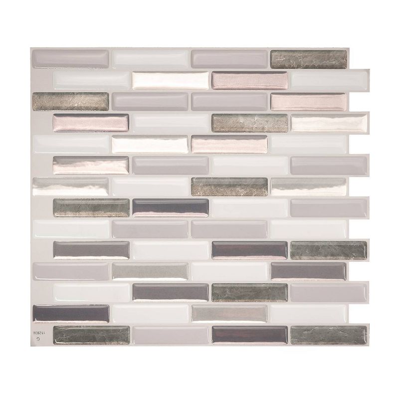 Smart Tiles 3D Peel and Stick Backsplash 4 Sheets of 10.20" x 9" Kitchen and Bathroom Wallpaper Milenza Bigio