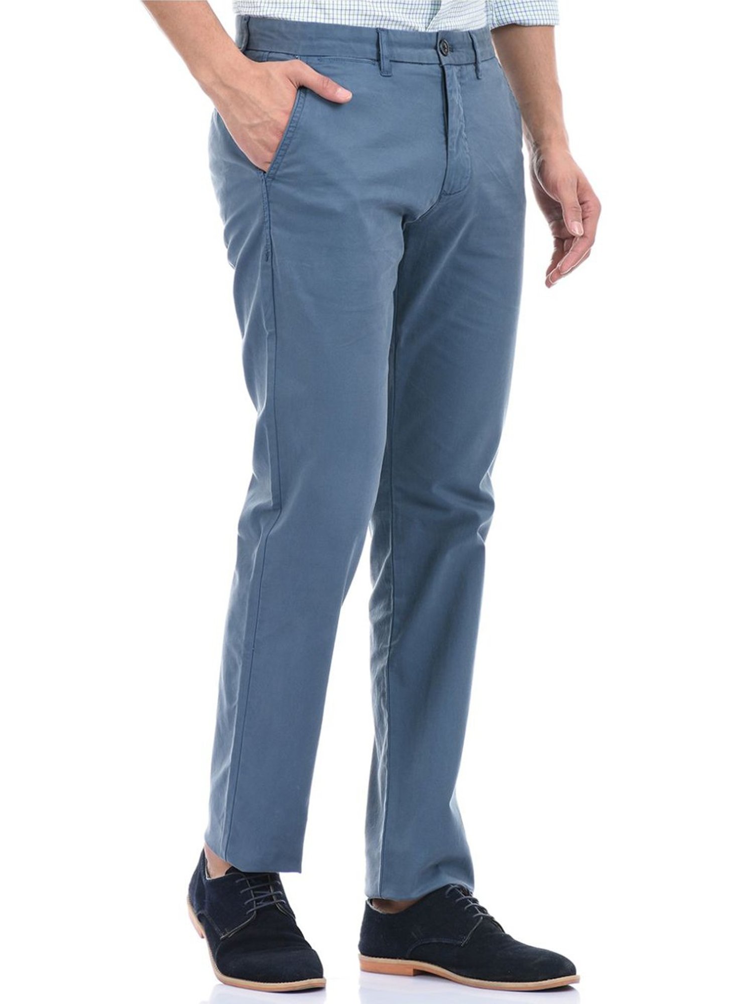 London Fog Blue Regular Fit Chinos