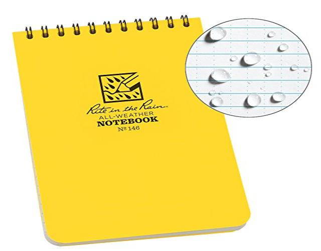 RITE IN THE RAIN 146 All Weather Pocket Notebook,Grid, 20 lb.