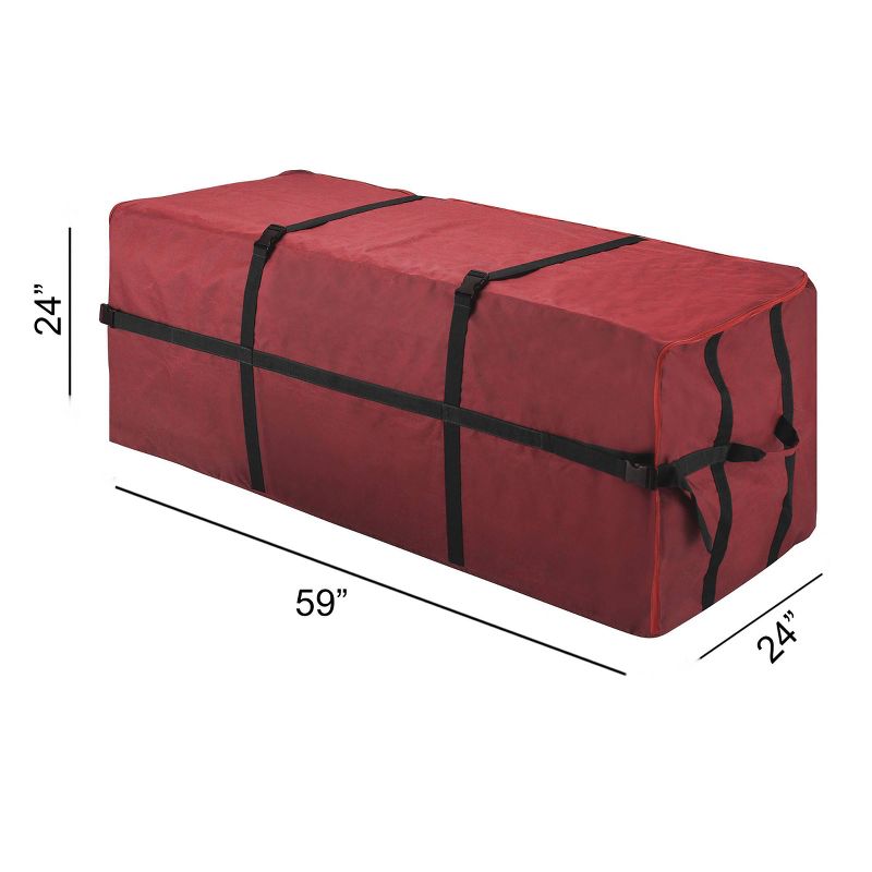 Elf Stor 9' Heavy Duty Canvas Christmas Tree Storage Bag Large Red