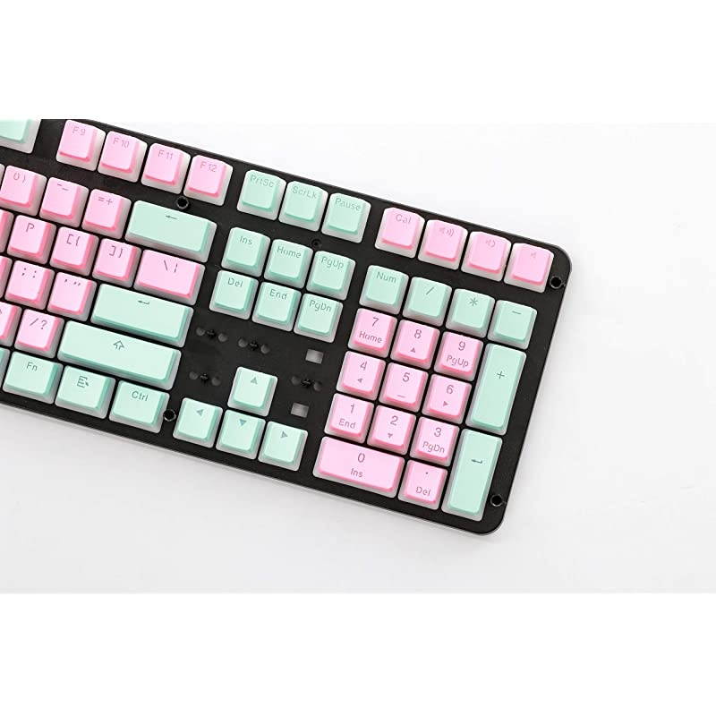 108 Double Shot PBT Pudding Keycaps Keyset for Mechanical Gaming Keyboard MX Switches Miami Vice