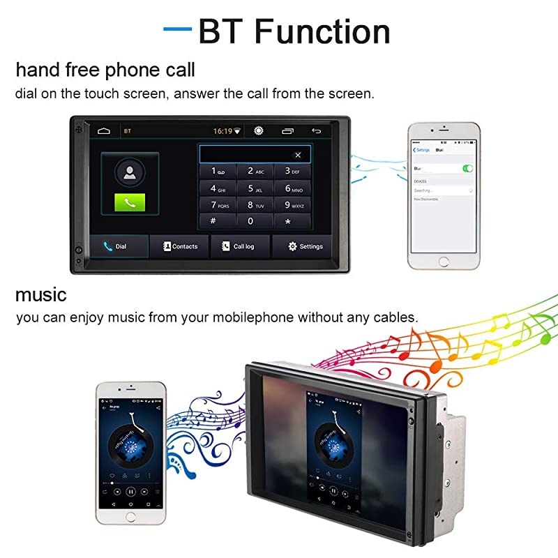 Double Din Car Stereo, 7 inch HD Touch Screen double din stereo MP5 Player in-Dash 2 Din with GPS Navigation WiFi AM/FM CD Play USB BT Multimedia Entertainment