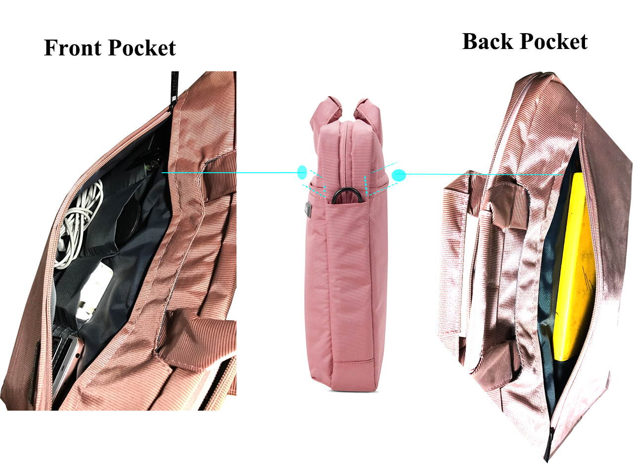 Women Laptop Bag 14" Laptop Messenger Shoulder Bag Case Briefcase for 14 - 15.4 Inch Laptop / Notebook / MacBook / Ultrabook / Chromebook Computers Pink