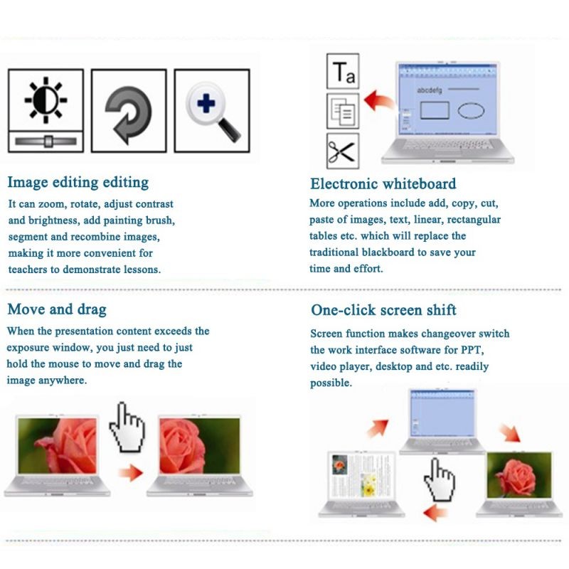 Eloam VH800AF 5MP A4 gooseneck design HD COMS flexible USB document camera Scanner visualizer autofocus OCR PDF
