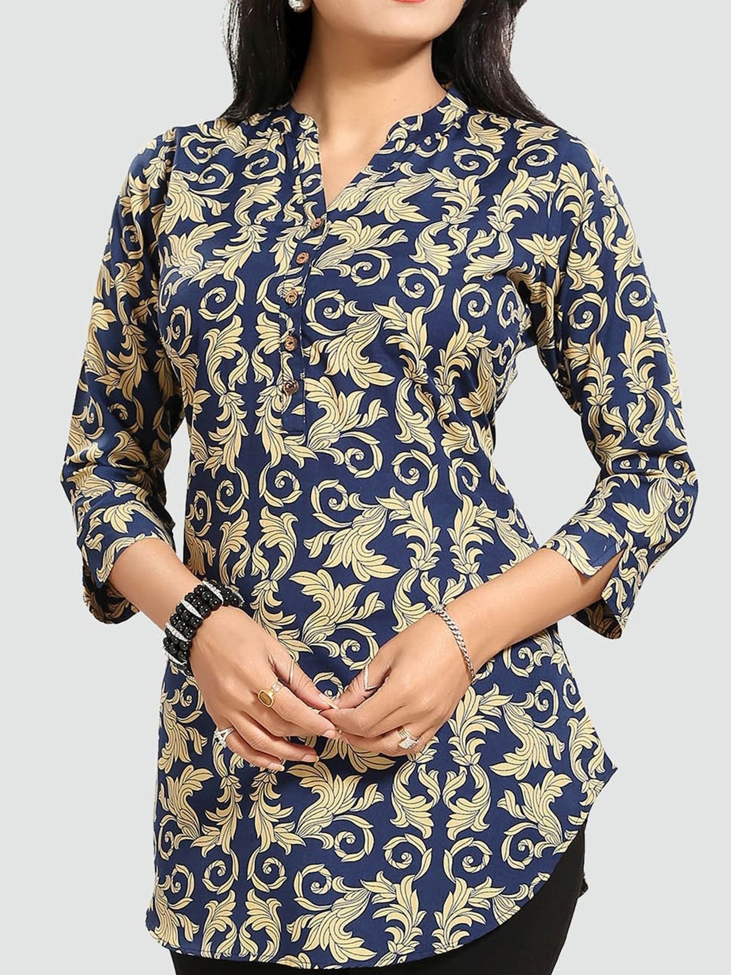 Saree Swarg Blue Printed Tunic
