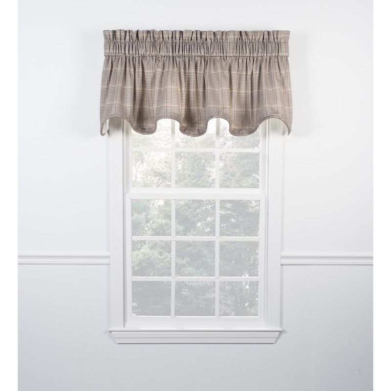 Ellis Curtain Morrison High Quality Room Darkening Solid Natural Stylish Color Lined Scallop Window Valance - 70 x 17, Multicolored