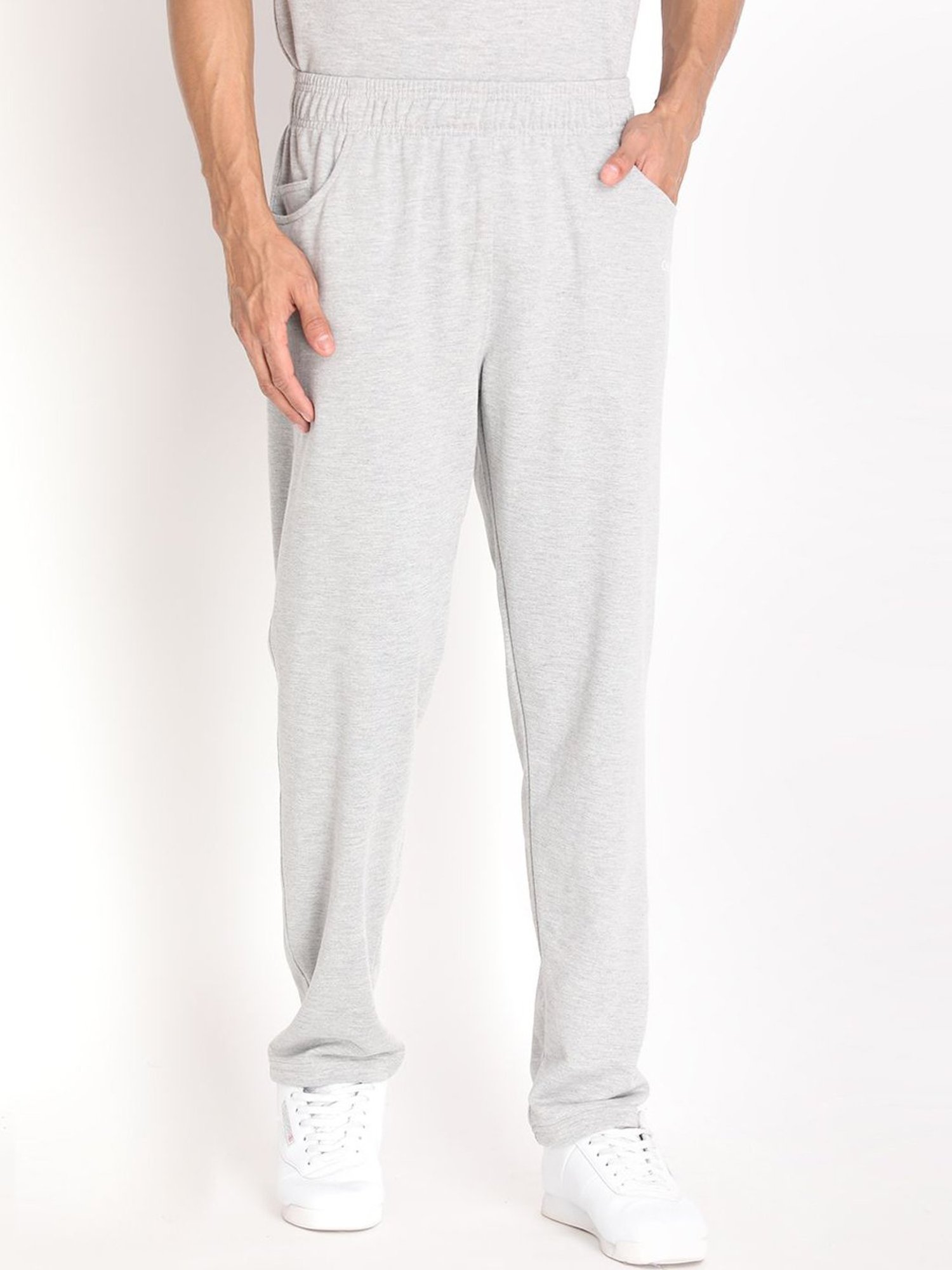 Chkokko Light Grey Cotton Relaxed Fit Track Pants