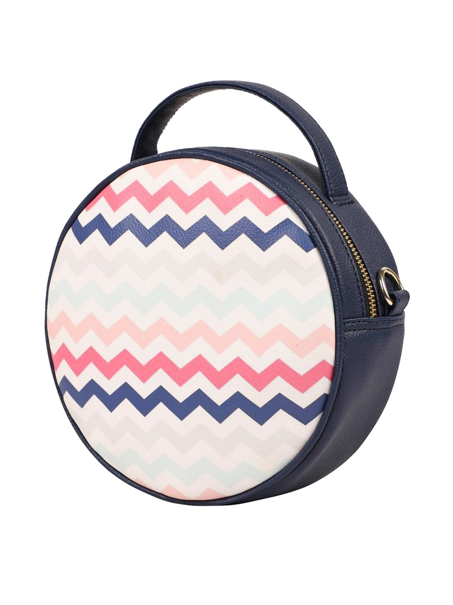 Bagsy Malone Navy Blue Printed Medium Handbag