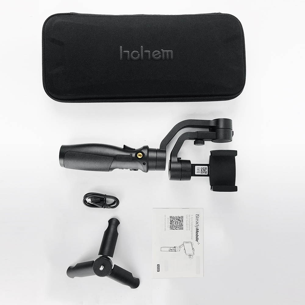 Hohem iSteady Mobile+ 3-Axis Handhele Stabilizing Gimbal Support Visual Auto-tracking Motion Timelapse Panoramic Photography Zoom Control for iPhone Samsung Huawei 58-89mm Width Smartphone Max.
