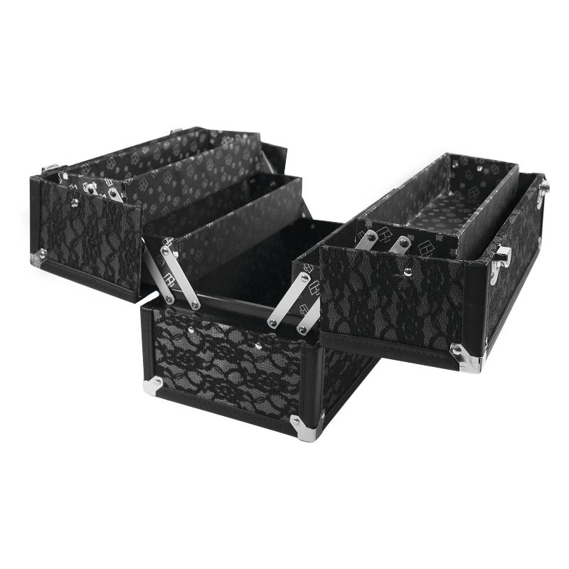 Caboodles Make Me Over 4-Tray Train Case Black Lace