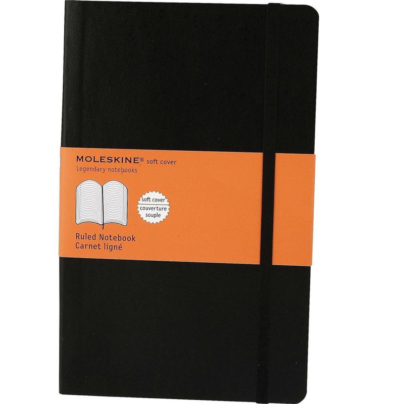 Moleskine Classic Softcover Notebook Ruled 8 1/4 x 5 Black Cover 192 Sheets MSL14