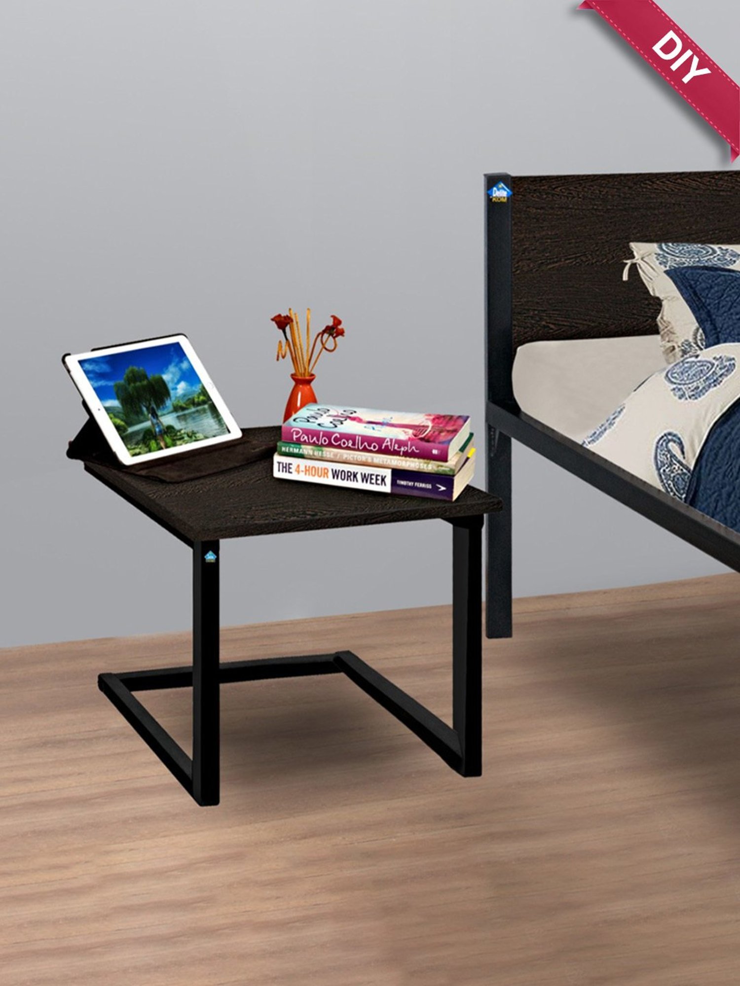 Delite Kom Ren Flowery Wenge Engineered Wood Side Table