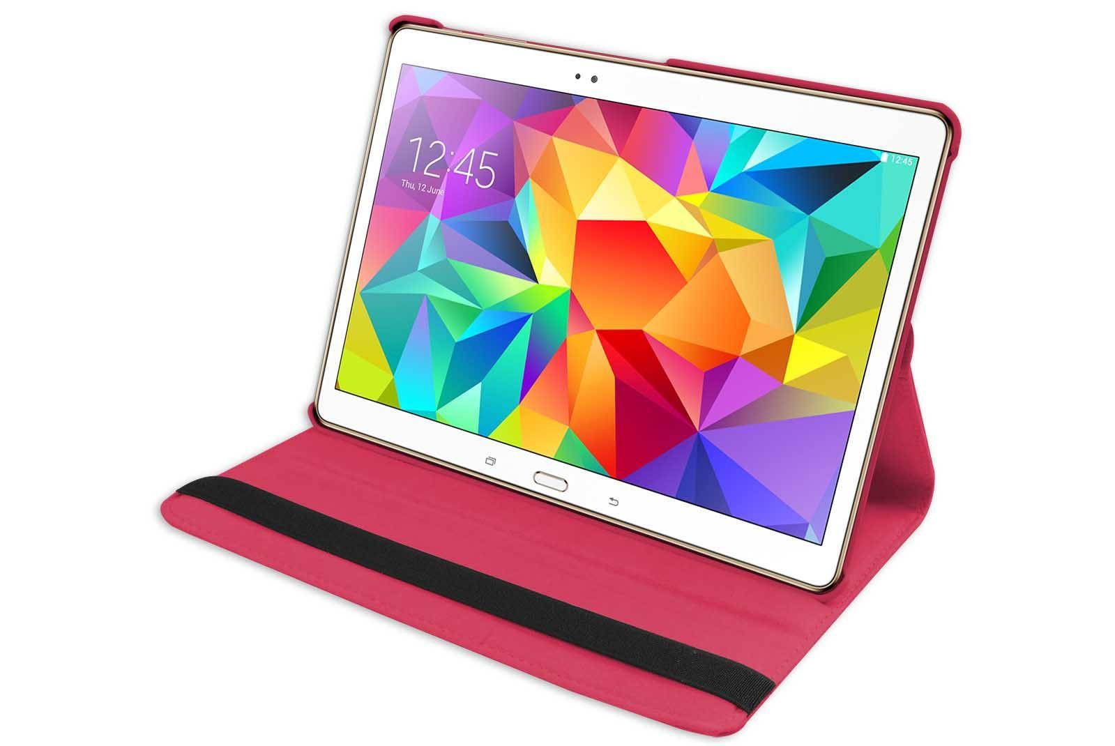 Hellfire Trading PU Leather Case 360 Rotatin for Samsung Galaxy Tab S 10.5" T800 - Hot Pink