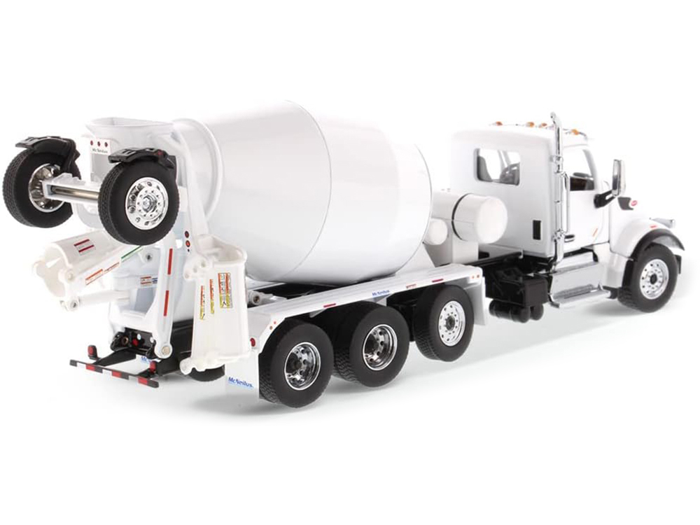 Peterbilt 567 with McNeilus Bridgemaster Mixer White and Gray 1/50 Diecast Model by Diecast Masters