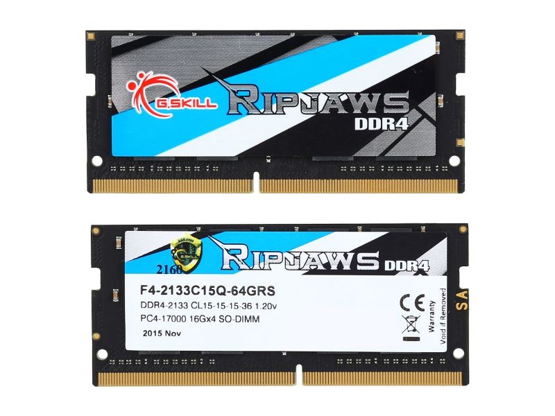 G.SKILL Ripjaws SO-DIMM 8GB 260-Pin DDR4 SO-DIMM DDR4 3200 (PC4 25600) Laptop Memory Model F4-3200C18S-8GRS