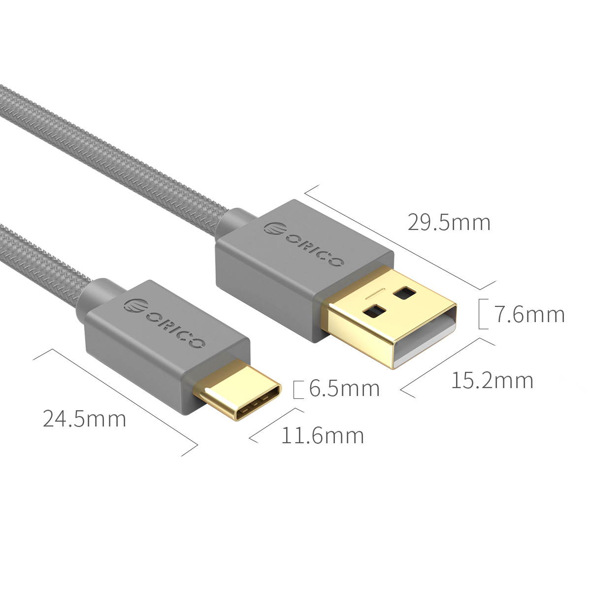 ORICO USB2.0 To Type C Cable USB 2.0 Type A to USB 3.1 Type &ndash;C gold plated Cables 1.64ft - 6.6ft 0.5m - 2m For Phones,  Laptops