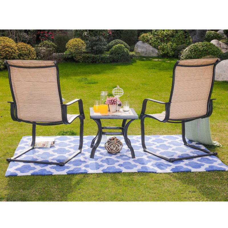 3pc Steel Patio Seating Sets Cream - Lokatse