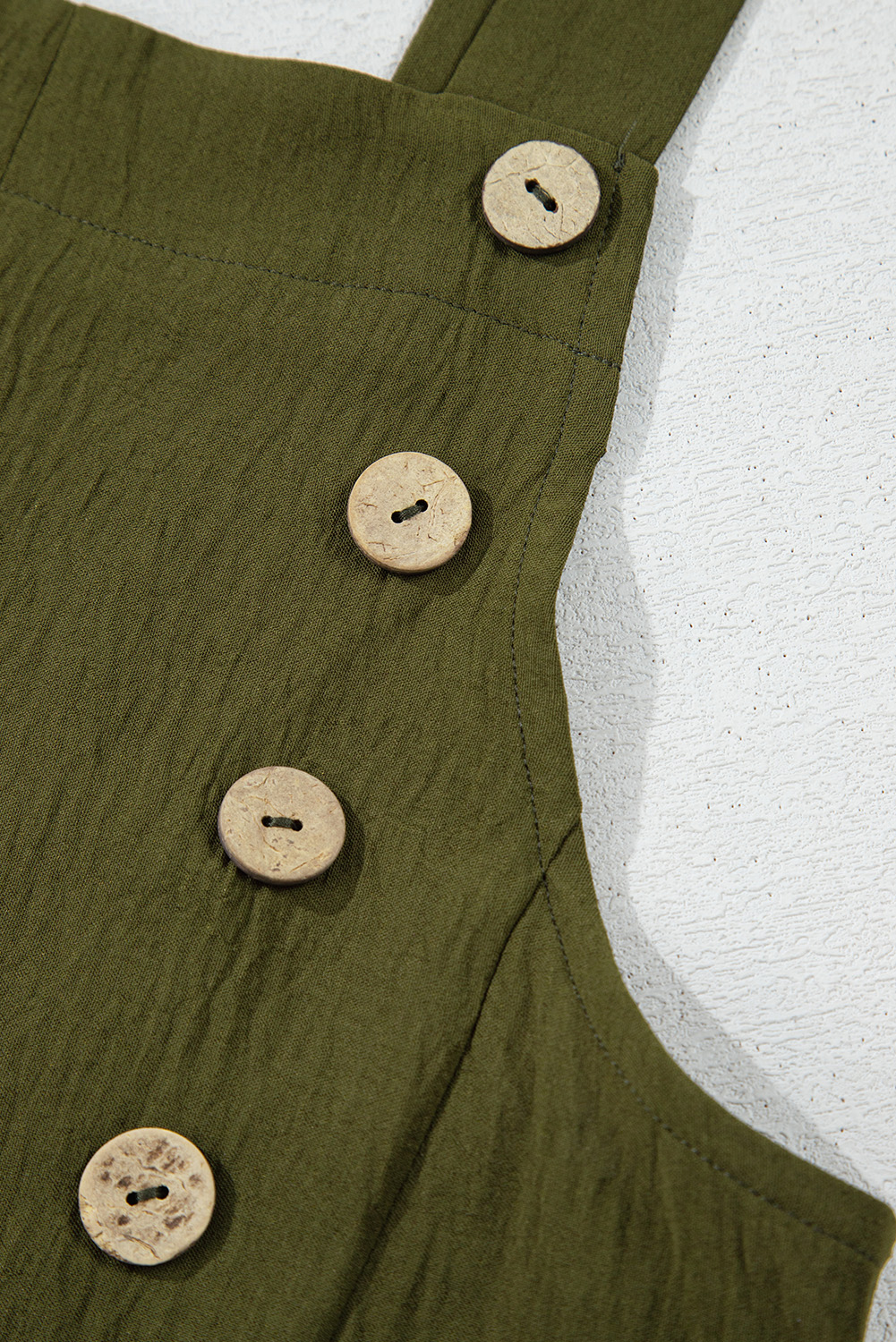 Gray Textured Wide Leg Overall with Pockets