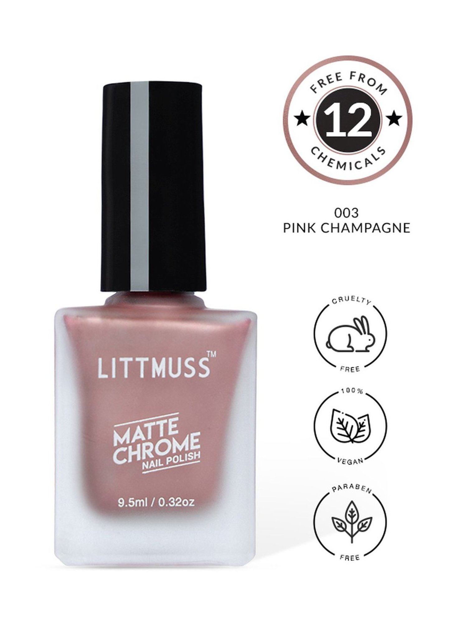 Littmuss Matte Chrome Nail Polish Pink Champagne 003 - 9.5 ml