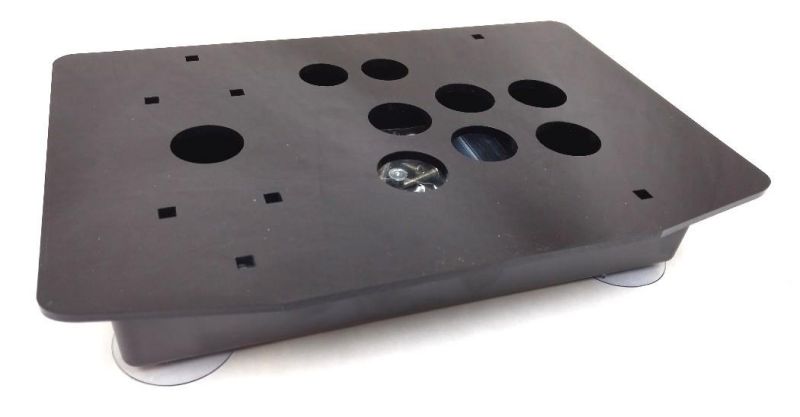 Arcade Project Box with 1 player control panel.  6x 1-3/16" Button Holes, 2x 1" Button Holes, 1x 1-3/16" Joystick mounting hole.