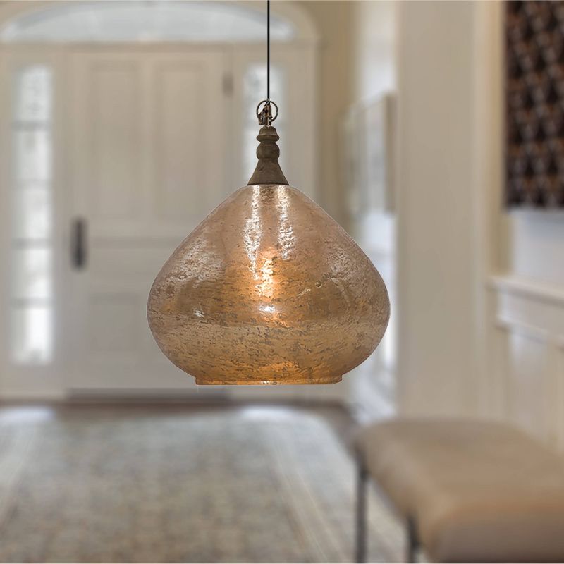 18" Valencia Teardrop Glass Pendant - River of Goods