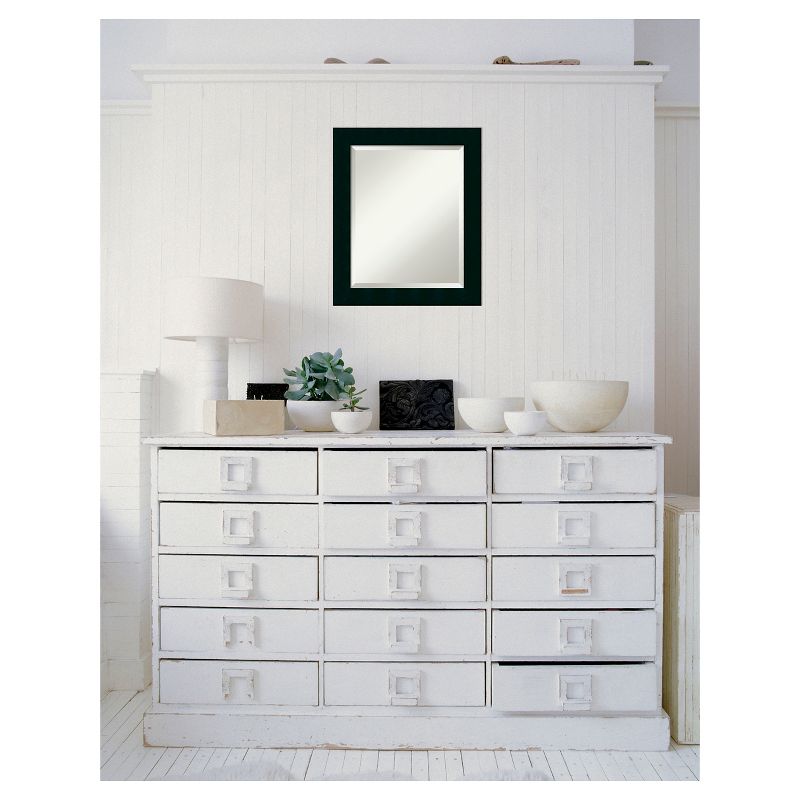 20" x 24" Tribeca Wood Framed Wall Mirror Black - Amanti Art