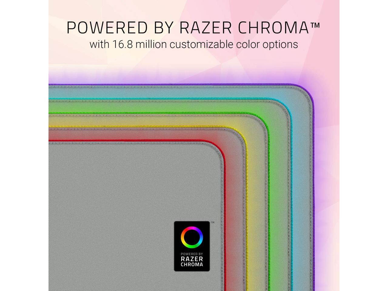 Razer Goliathus Extended Chroma Gaming Mouse Pad: Customizable Chroma RGB Lighting - Soft, Cloth Material - Balanced Control & Speed - Non-Slip Rubber Base - Quartz Pink