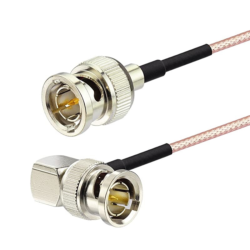 3G/HD SDI Cable BNC Cable(30cm 75O) for Cameras and Video Equipment,Supports HD-SDI/3G-SDI/4K/8K,SDI Video Cable (Straight to Right Angle,1Pcs)