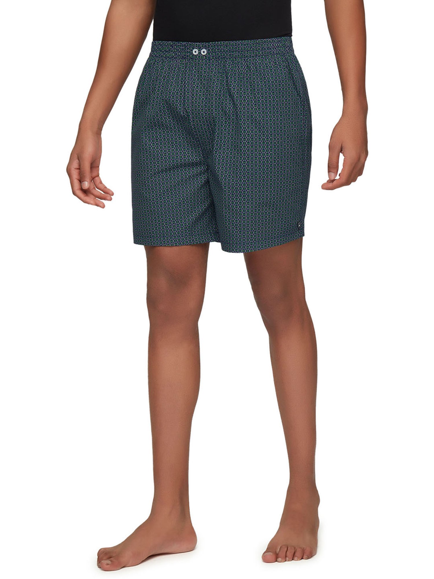 XYXX Navy & Green Printed Boxers - Pack of 2