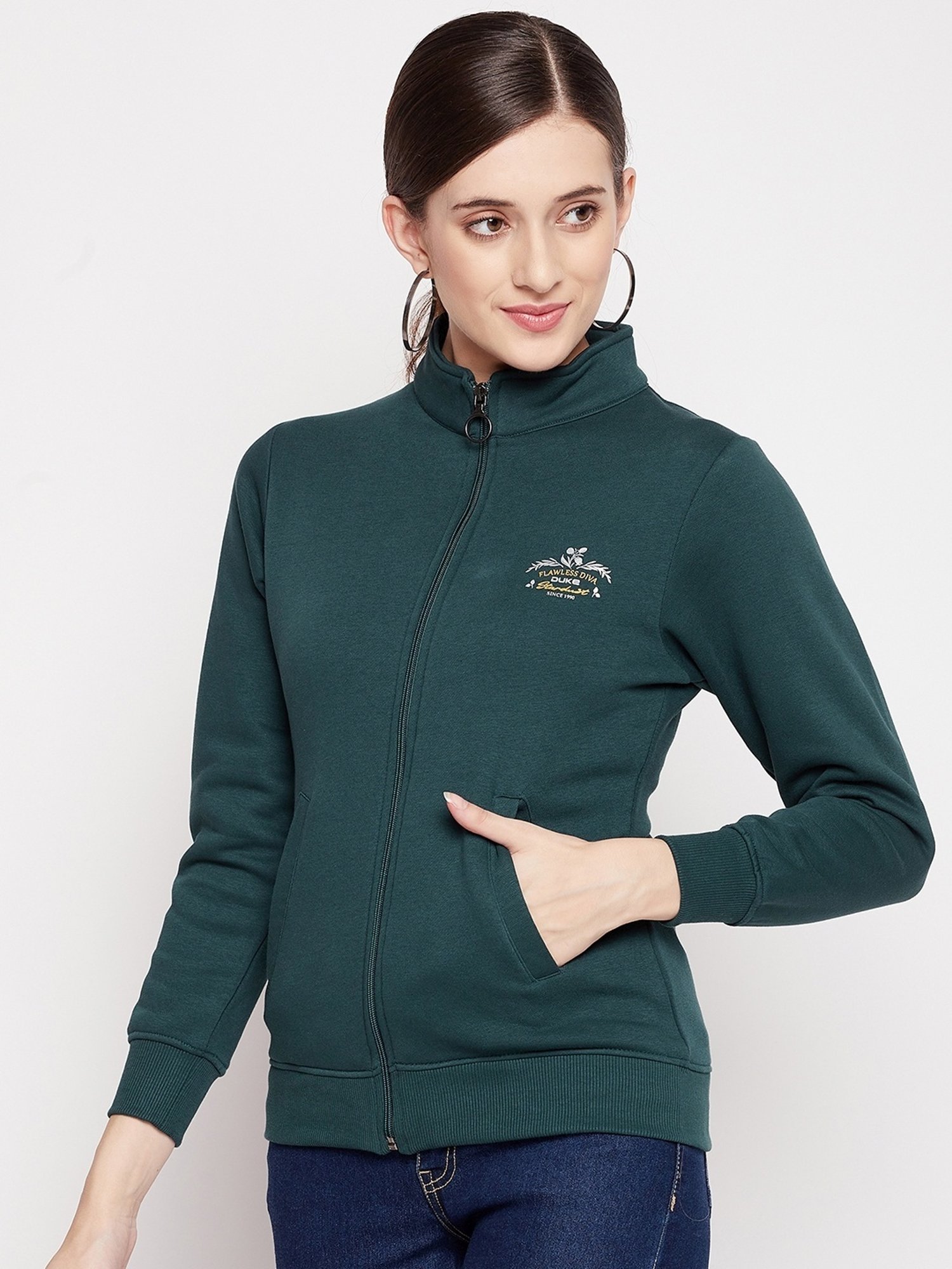 Duke Teal Blue High Neck Sweatshirt