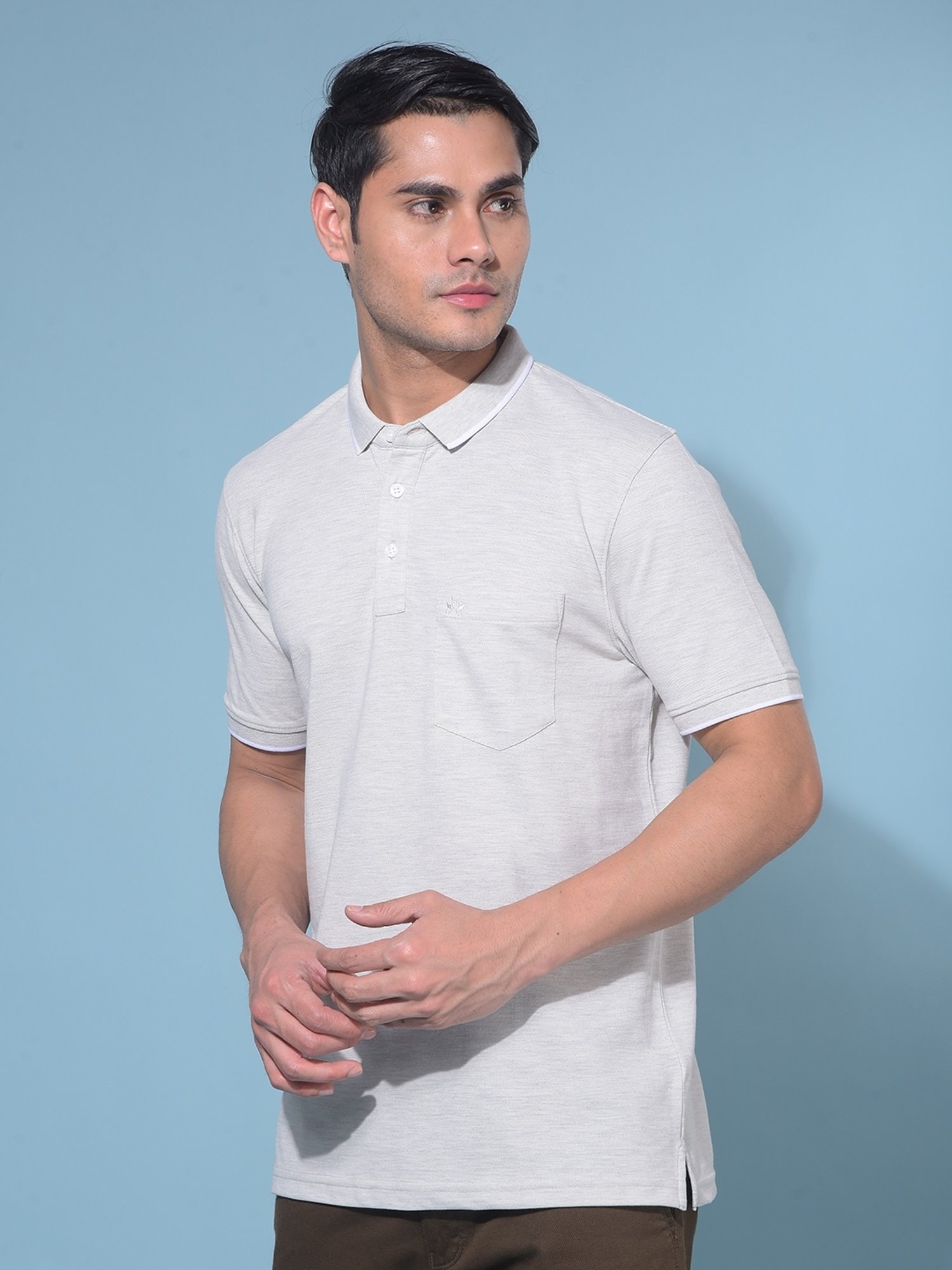 Crimsoune Club Grey Slim Fit Polo T-Shirt