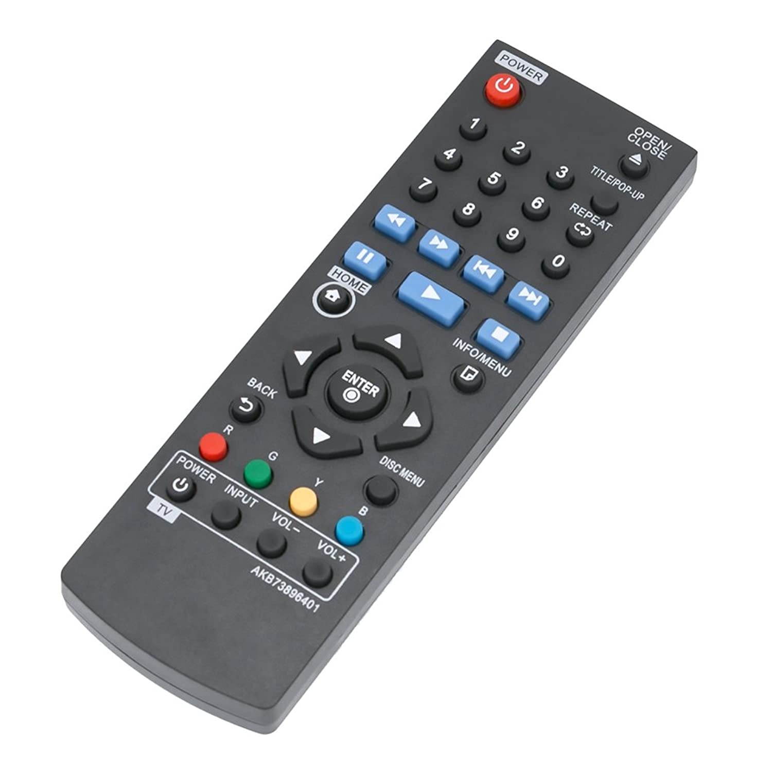 New AKB73896401 Replace Remote for LG BP340 BP135 BP335W BP300 BP240 BP255 BP240D BP250 BP125 BP125N BP145 bp155 BP165 BP240N BP255N BP155N BPM25 BPM34 BP350 Blu-Ray Disc DVD Player