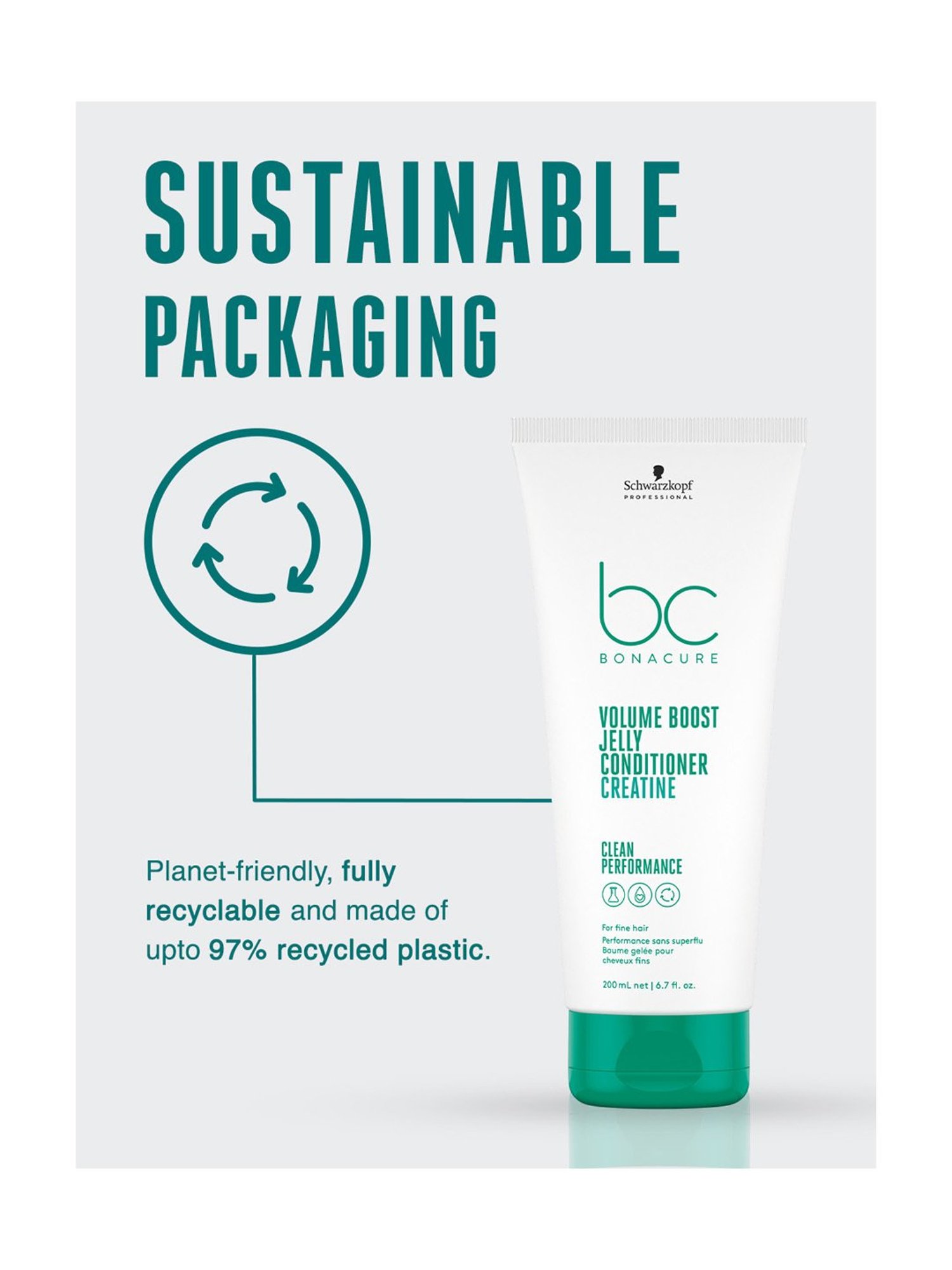 Schwarzkopf Professional Bonacure Volume Boost Jelly Conditioner with Creatine - 200 ml