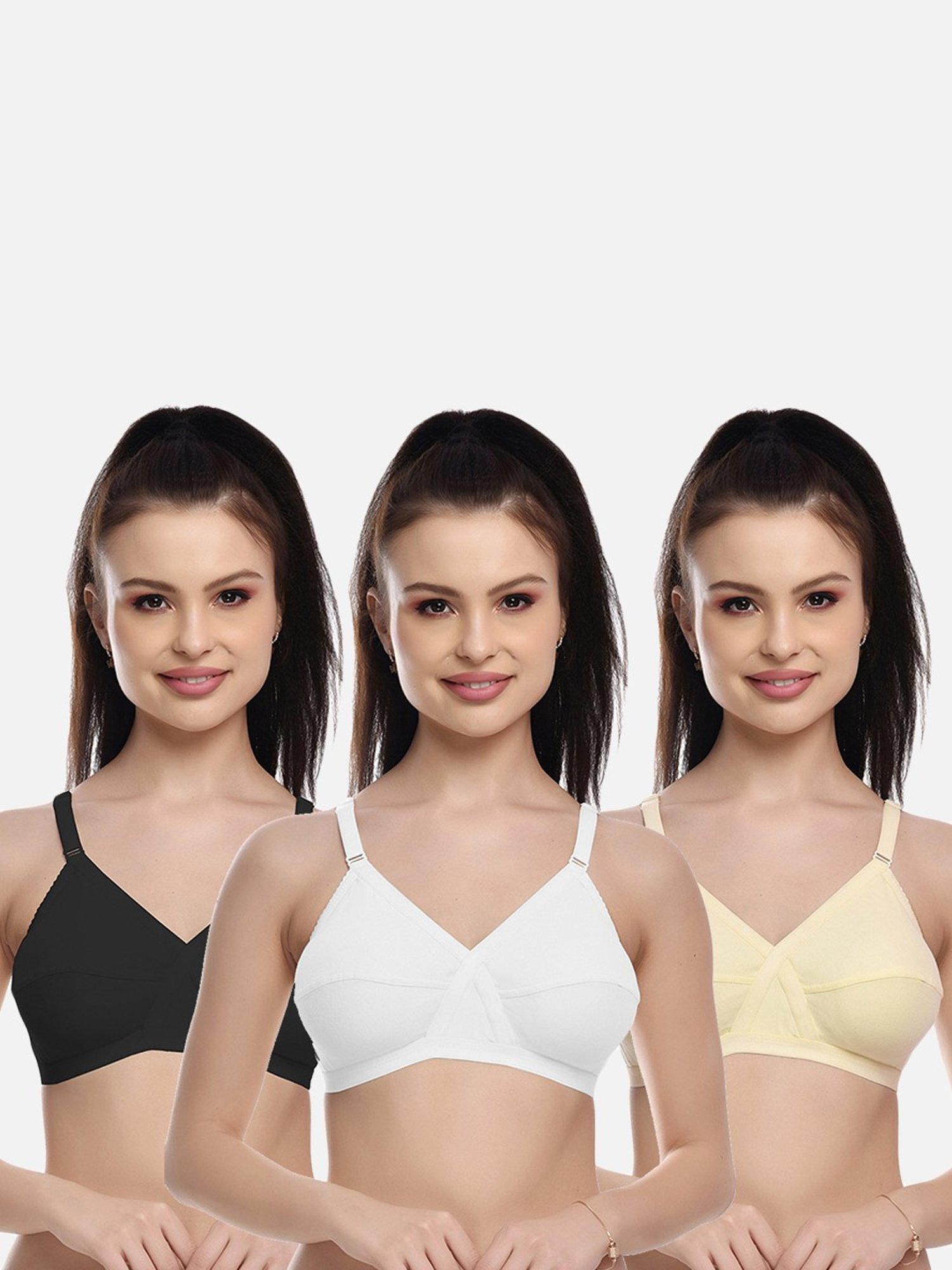 FIMS: Fashion is my Style Black & White Everyday Bras - Pack Of 3