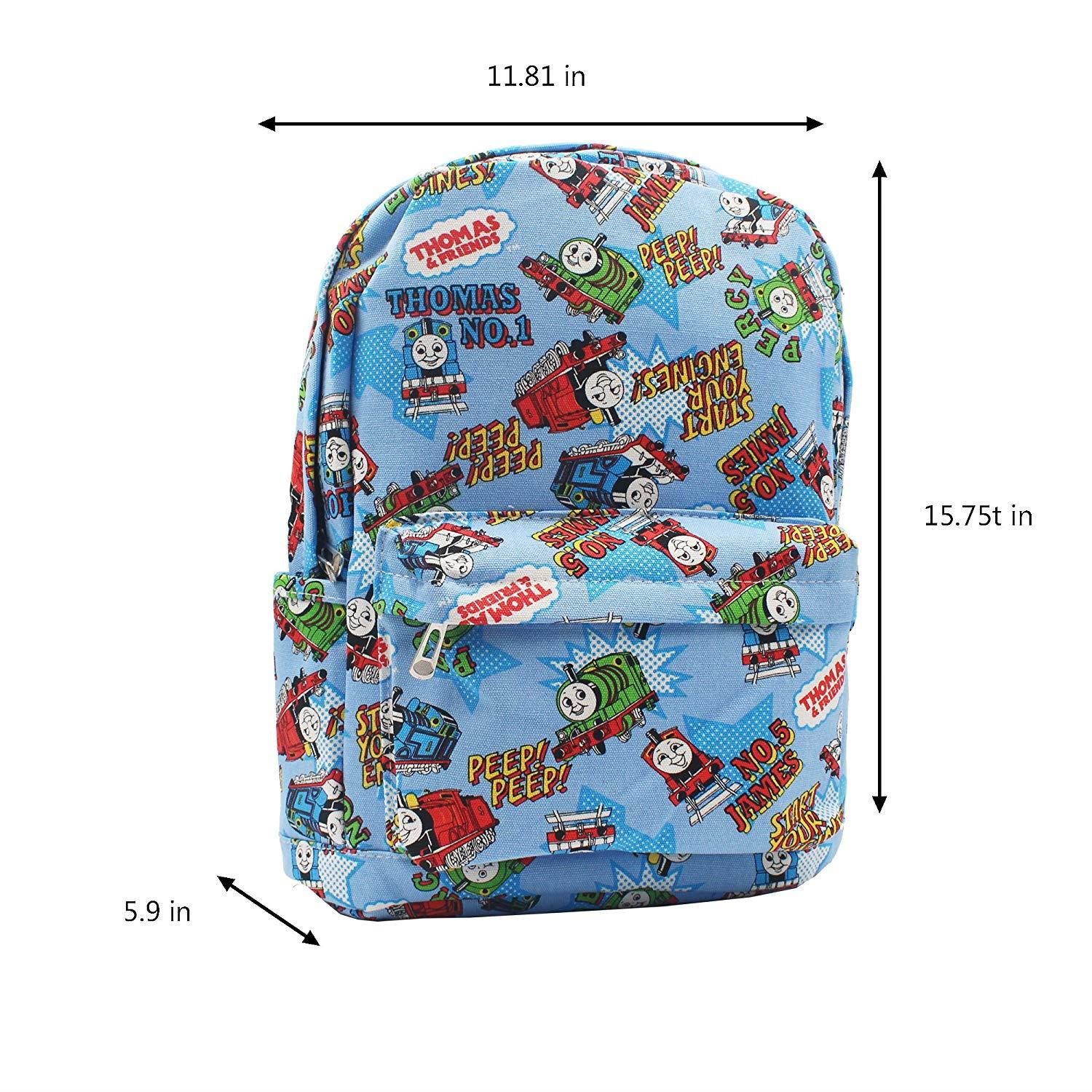 Finex Blue Thomas The Train & Friends Canvas Backpack with Laptop Storage Compartment for School College Daypack Causal Travel Bag