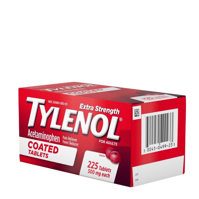 Tylenol Extra Strength Coated Tablets - Acetaminophen - 225ct