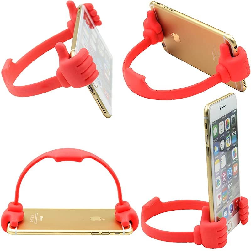 Thumbsup Cell Phone Stand Holder Tablet Stand Cradle for Desk Desktop Smartphone Cellphone Mobile Phone Tablets Universal Adjustable Flexible Pink